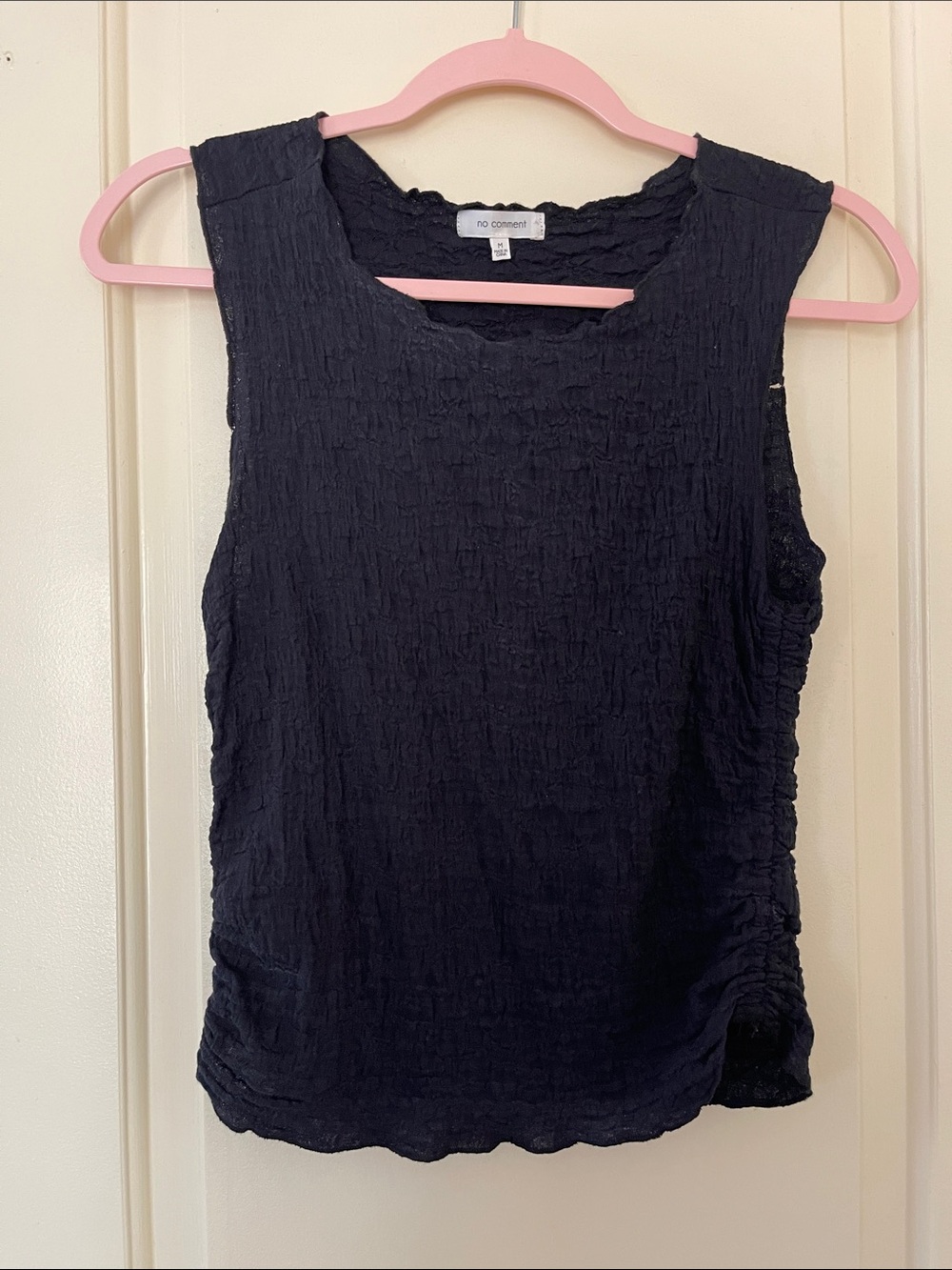Black Textured Sleeveless Top